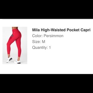 Fabletics Mila High-waisted Pocket Capril- Persimmon